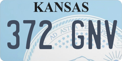 KS license plate 372GNV