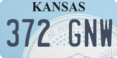 KS license plate 372GNW