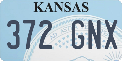 KS license plate 372GNX