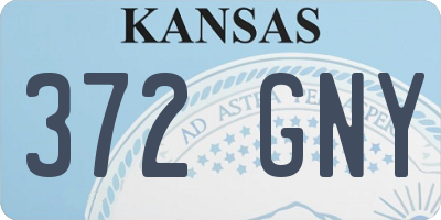 KS license plate 372GNY