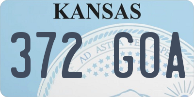 KS license plate 372GOA