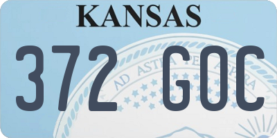 KS license plate 372GOC