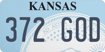KS license plate 372GOD