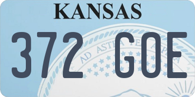 KS license plate 372GOE