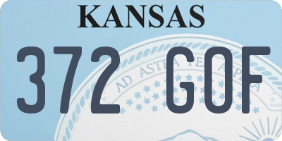 KS license plate 372GOF