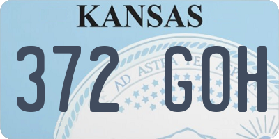 KS license plate 372GOH