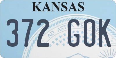 KS license plate 372GOK