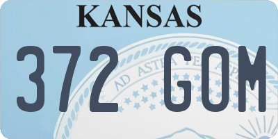 KS license plate 372GOM