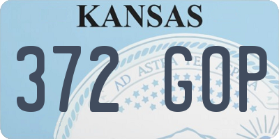 KS license plate 372GOP