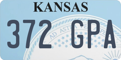 KS license plate 372GPA