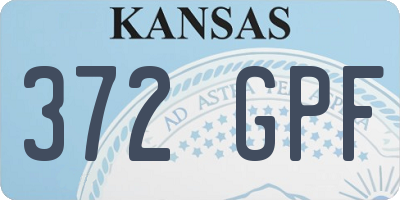 KS license plate 372GPF