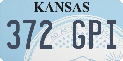 KS license plate 372GPI