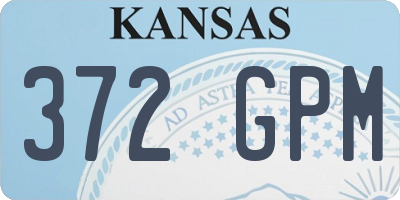 KS license plate 372GPM
