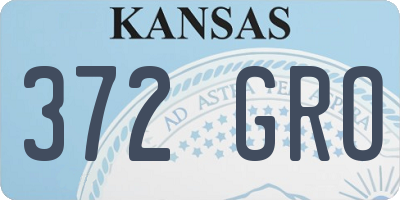 KS license plate 372GRO