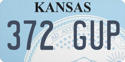 KS license plate 372GUP