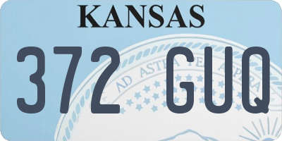 KS license plate 372GUQ