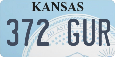 KS license plate 372GUR