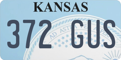 KS license plate 372GUS