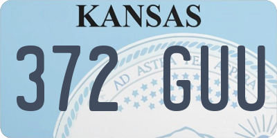 KS license plate 372GUU