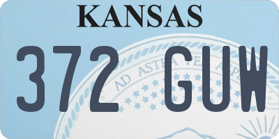KS license plate 372GUW