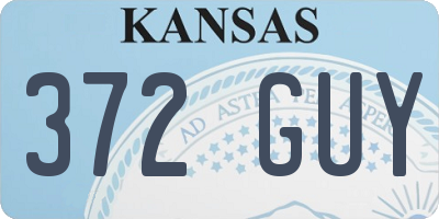 KS license plate 372GUY