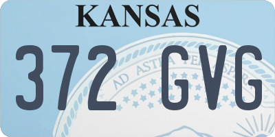 KS license plate 372GVG