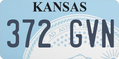 KS license plate 372GVN