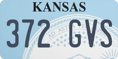 KS license plate 372GVS