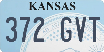 KS license plate 372GVT