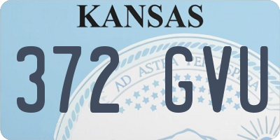 KS license plate 372GVU