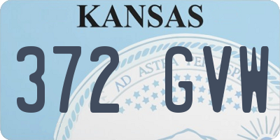 KS license plate 372GVW