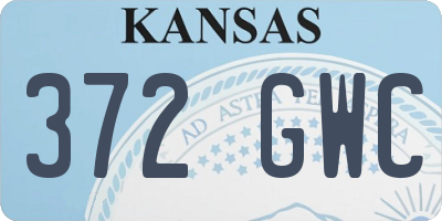 KS license plate 372GWC