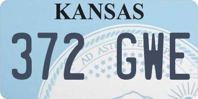 KS license plate 372GWE