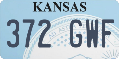 KS license plate 372GWF