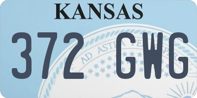 KS license plate 372GWG