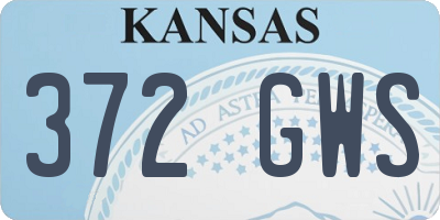 KS license plate 372GWS