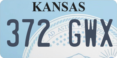 KS license plate 372GWX