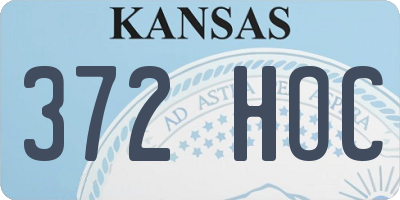 KS license plate 372HOC