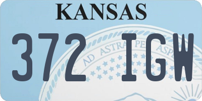 KS license plate 372IGW