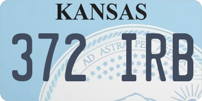 KS license plate 372IRB