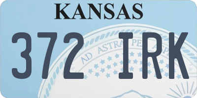 KS license plate 372IRK