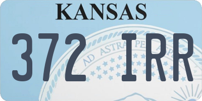 KS license plate 372IRR