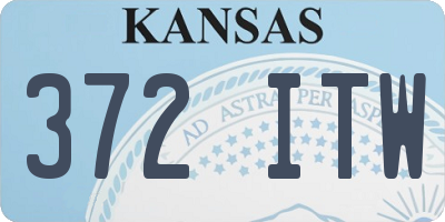 KS license plate 372ITW
