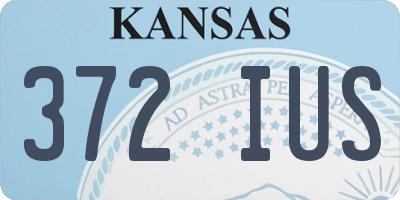 KS license plate 372IUS