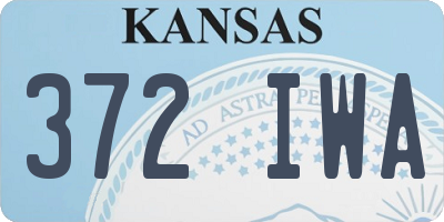 KS license plate 372IWA