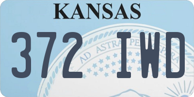 KS license plate 372IWD