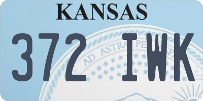 KS license plate 372IWK