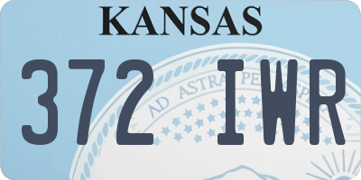 KS license plate 372IWR