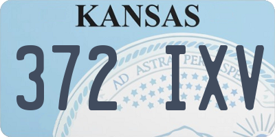 KS license plate 372IXV
