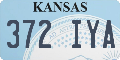KS license plate 372IYA